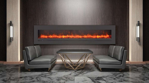 Amantii Wall Hanging Electric Fireplace Amantii - Wall Mount / Flush Mount Electric Fireplace with a Steel Surround and Glass Media
