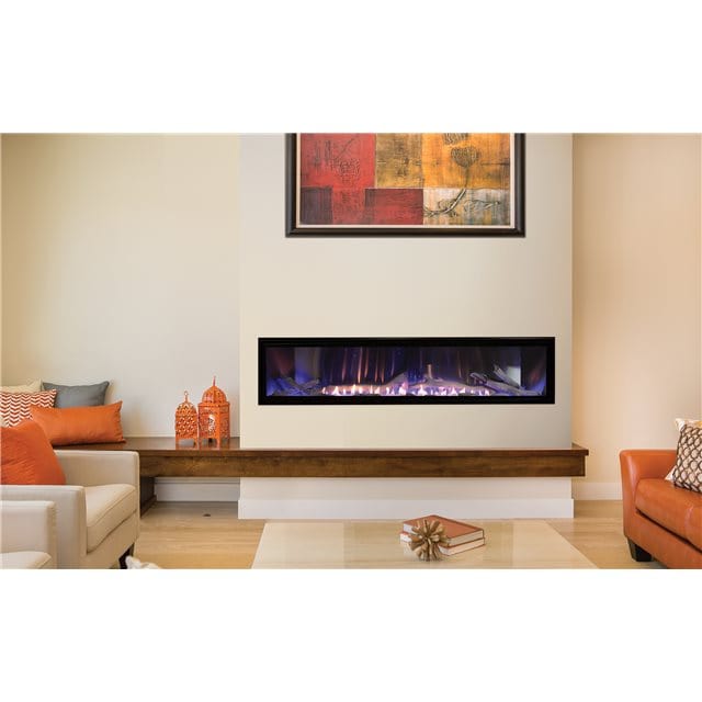 American Hearth Vent Free Gas Fireplace White Mountain Hearth 60" Boulevard Linear Fireplace with Electronic Remote, NG VFLB60FP90N