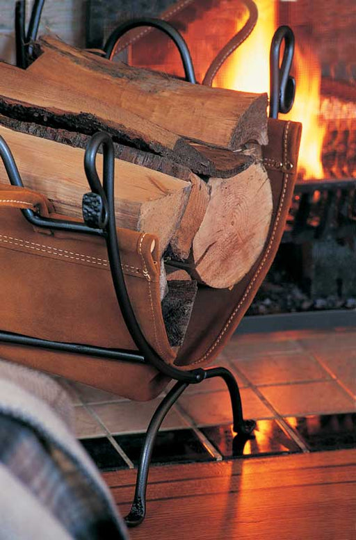Pilgrim Log Holders Pilgrim - Folding Log Carrier Suede leather carrier & frame 24”W x 19”H x 15”D
