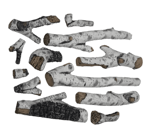 Amantii Electric Log Set Amantii Electric BIRCH – Large 12 Piece Log Set - for TRD 38" 44" 48", TRUVIEW XL, TRUVIEW XT, DEEP XT, and SYM XT Series DESIGN-MEDIA-BIRCH-12PCE-LARGE