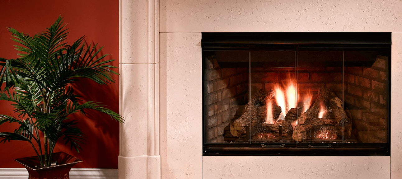 Majestic B-Vent Gas Fireplace Majestic - Reveal 36 36" Open Hearth B-Vent Gas Fireplace radiant unit with IntelliFire - Natural Gas with traditional brick refractory-RBV4236IT RBV4236IT
