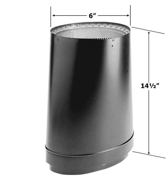 Majestic Venting Components Majestic - 6" x 14.5" Duravent DVL Double Wall Oval-to-Round Adapter-DV-6DVL-ORAD DV-6DVL-ORAD