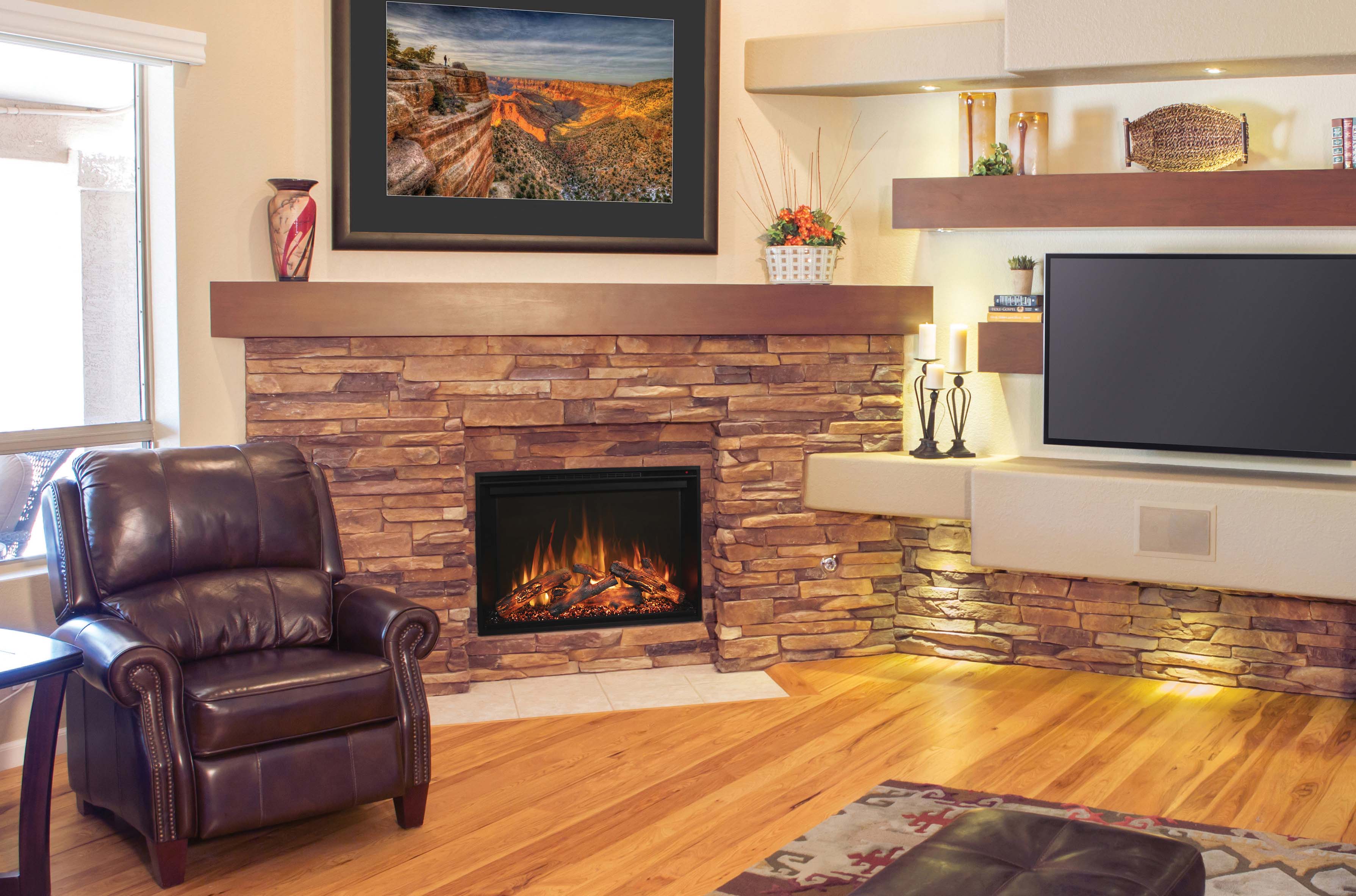 Modern Flames Electric Fireplace Modern Flames - Redstone Series Conventional Insert/ Built-in/ Clean Face Electric Fireplace