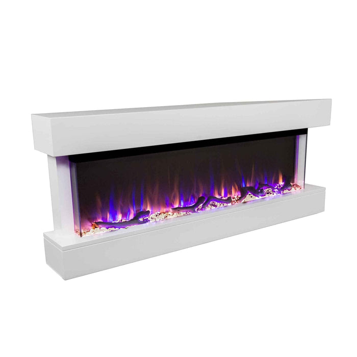 Touchstone Electric Fireplace Chesmont White 50" 80033 Wall Mount 3-Sided Touchstone Smart Electric Fireplace 80033