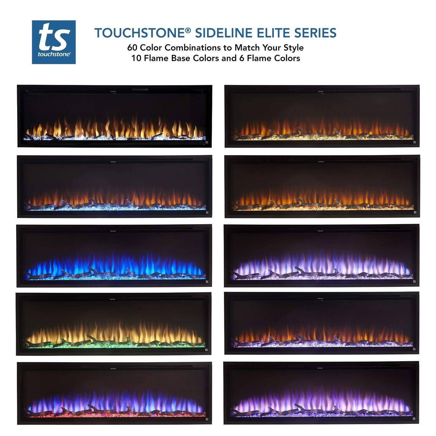 Touchstone Electric Fireplace Sideline Elite Smart 72