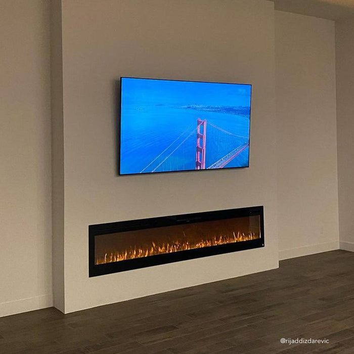 Touchstone Electric Fireplace The Sideline 100 80032 100" Recessed Touchstone Electric Fireplace 80032