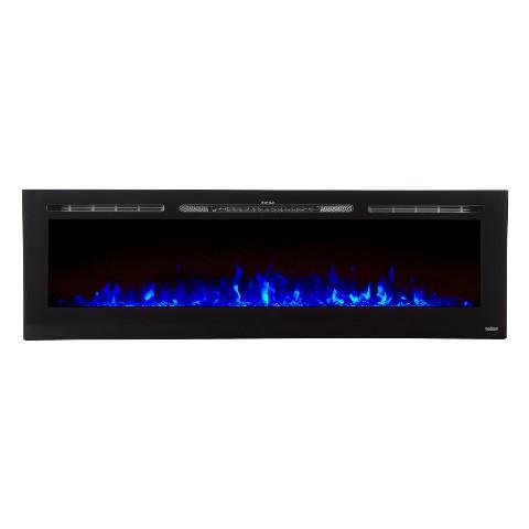 Touchstone Electric Fireplace The Sideline 72 80015 72" Recessed Touchstone Electric Fireplace 80015