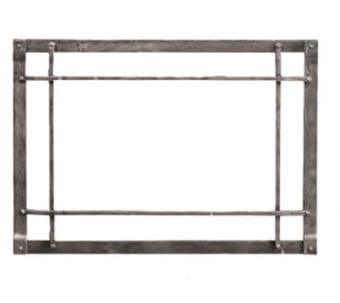 White Mountain Hearth Front and Inset Empire White Mountain Hearth Forged Iron Inset, Rectangle, Distressed Pewter - DFF50CPD DFF50CPD