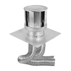 White Mountain Hearth Stove Venting Empire White Mountain Hearth Co-linear Vent Kit - incl. Round High-Wind Cap with Flashing, two Flex Vent (3-in x 35-ft each) Color-coded Ends: Red/Exhaust; Green/Intake - SD46DVACL33 SD46DVACL33